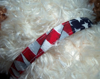 USA Flag Patriotic Dog Collar or Cat Collar Red White and Blue