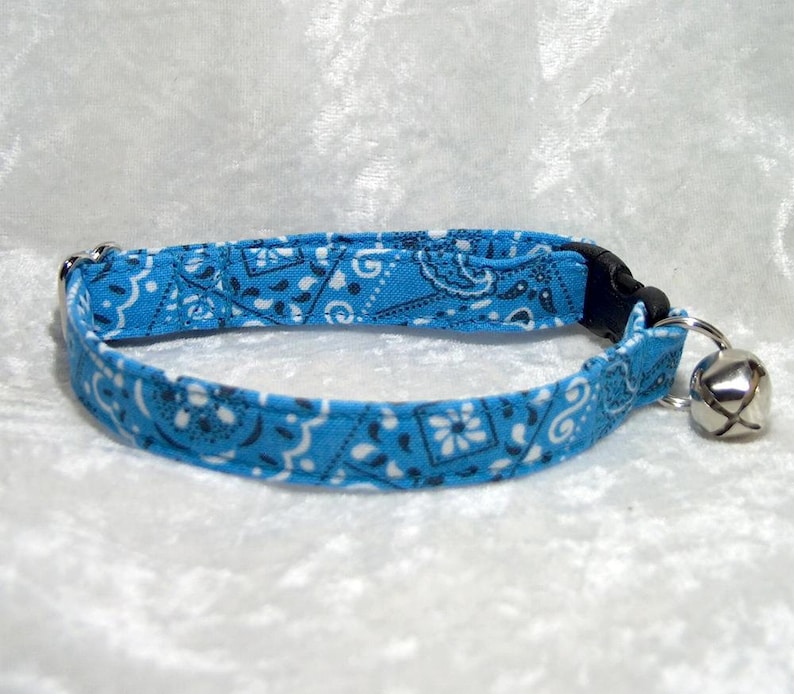 Sky Blue Bandana Adjustable Dog Collar or Cat Collar Etsy