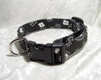 Black Bandana Collar Dog Collar or Cat Collar