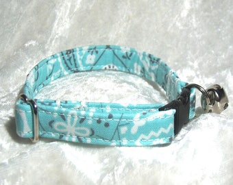 Ocean Teal Bandana Cat Collar or dog collar