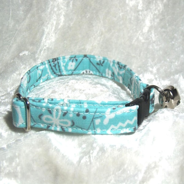 Ocean Teal Bandana Cat Collar or dog collar
