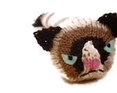 Grumpy Cat - Knitted Door Draft Stopper - Made to order