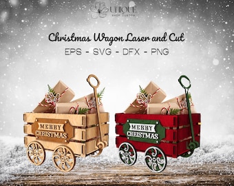 Christmas Wagon SVG for Laser and Cut | Christmas Decorations | Christmas Wagon | Laser Cut | SVG | Cricut Maker | DFX | Merry Christmas