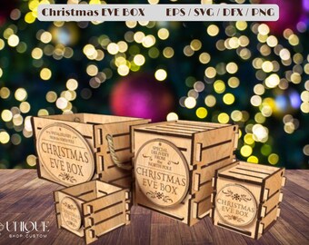 Christmas Eve Box | Christmas Decorations | Christmas Lazer Cut | DIY Christmas Craft | Cricut & Silhouette | Seasonal Keepsake | Leisure Cut