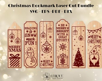 Christmas Bookmark Laser Cut Bundle | Christmas Laser Cut | Christmas SVG| Laser Cut Bookmark | Paper Cut | Christmas Bundle | DIYChristmas