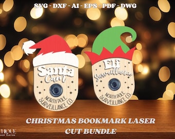 Santa Cam Elf Surveillance | Christmas Decoration | Laser Cut | Surveillance Decoration | Laser Cut | Paper Cut | EPS | DWG | Oh | EPS | 3D