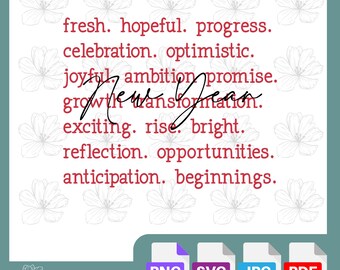 New Year Digital Design | Festive Celebration SVG| Holiday Craft File| DIY New Year Projects| Cricut & Silhouette | Party Decoration Graphic