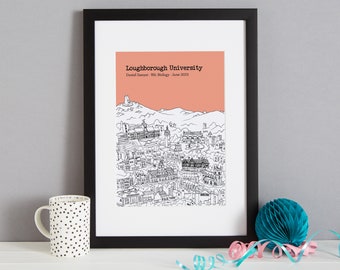 Personalised Loughborough Graduation Gift Print | Loughborough Graduation Gift | University of Loughborough Graduation Gift | Loughborough