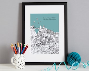 Personalised Bristol Graduation Print | University of Bristol Gift