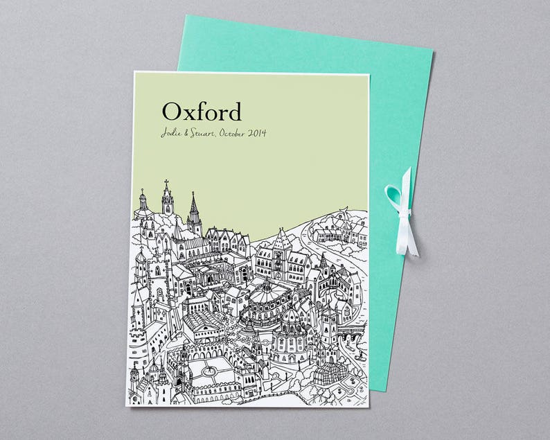 Personalised Oxford Print First Wedding Anniversary Gift Engagement Gift Oxford Picture Oxford Gift Unique Wedding Gift Wall Art image 10