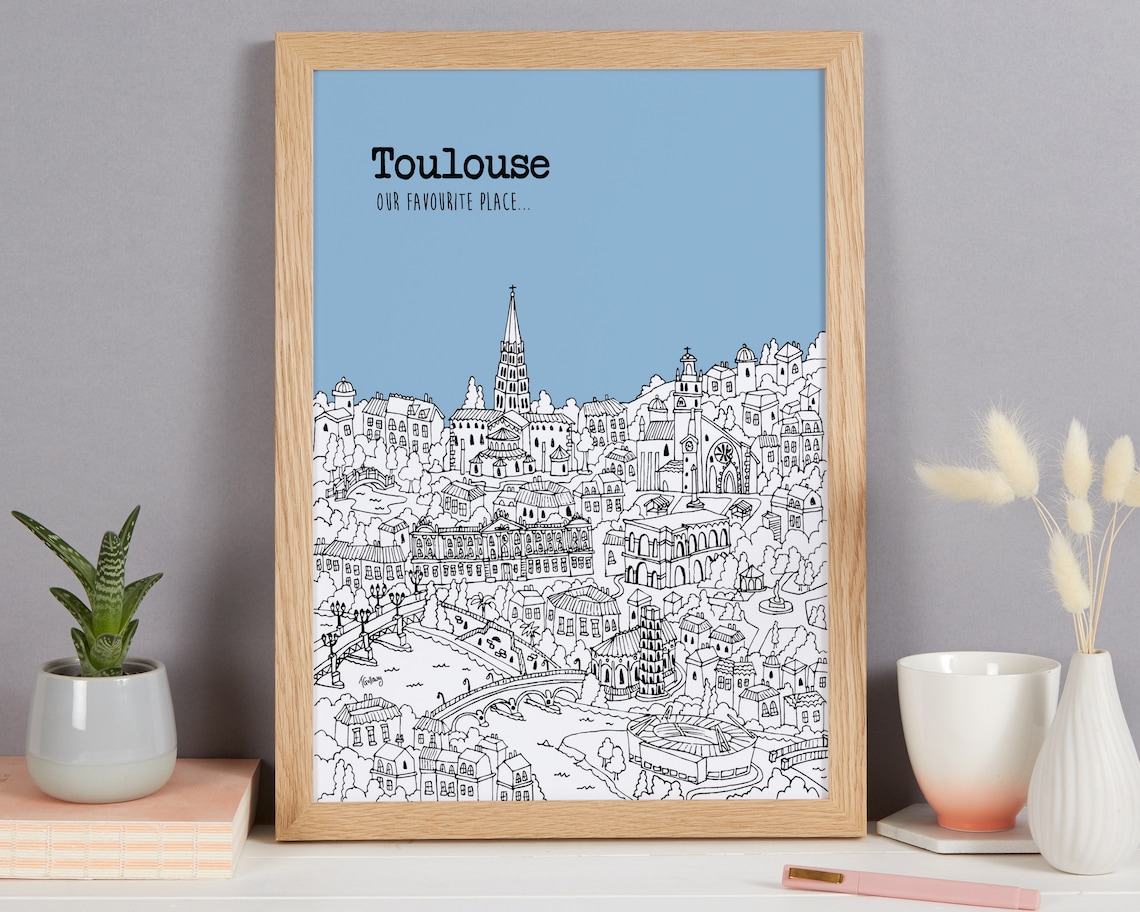 Personalised Toulouse Print Unique Wedding Gift Toulouse Etsy