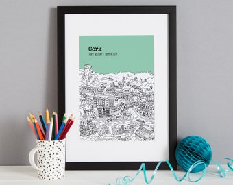 Personalised Cork Print | Unique Cork Wedding Gift | First Anniversary Gift | Cork Valentines Day Gift | Cork Picture | Cork Engagement Gift