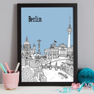 Personalised Berlin Print Unique Wedding Gift First Anniversary Gift Berlin Engagement Gift Berlin Art Berlin Picture image 7