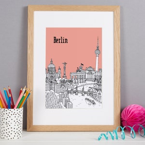 Personalised Berlin Print Unique Wedding Gift First Anniversary Gift Berlin Engagement Gift Berlin Art Berlin Picture image 9