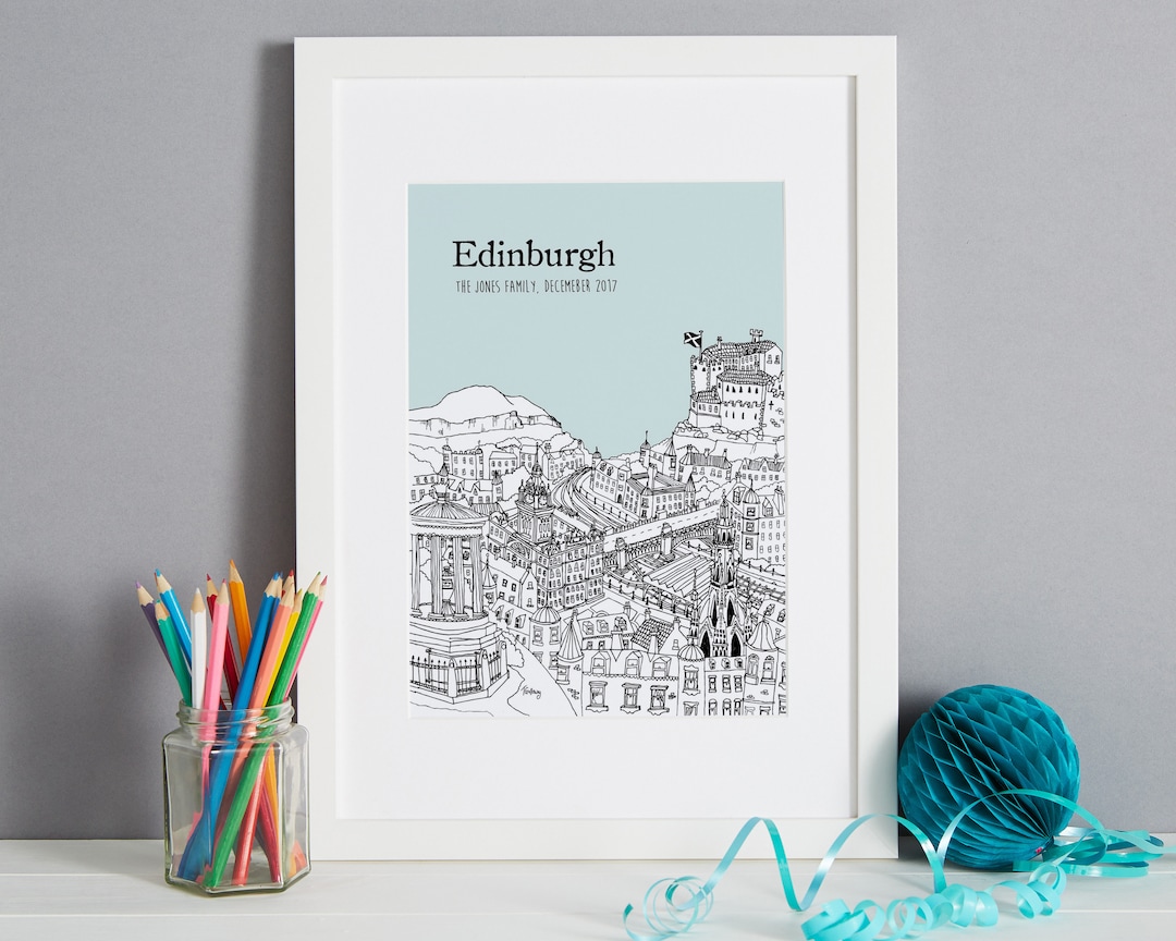 Personalised Edinburgh Print Unique Wedding Gift First Anniversary Gift