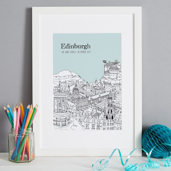 Personalised Edinburgh Print | Unique Wedding Gift | First Anniversary Gift | Engagement Gift | Custom gift | Edinburgh Gift | Edinburgh Art