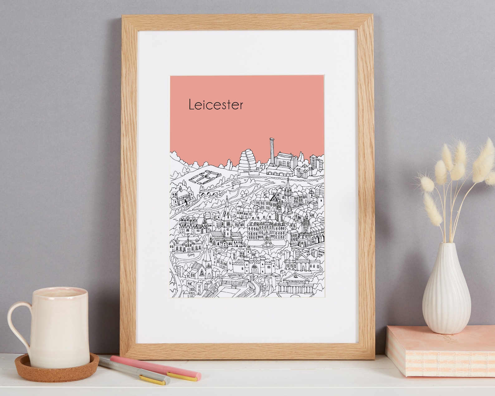 Personalised Leicester Print Leicester Art Unique Etsy