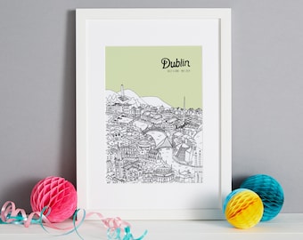 Personalised Dublin Print | Dublin Picture | Unique Wedding Gift | Personalised Anniversary Gift | Wall Art | Engagement Gift | Dublin Art