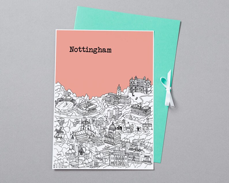 Personalised Nottingham Print Unique Wedding Gift First Etsy