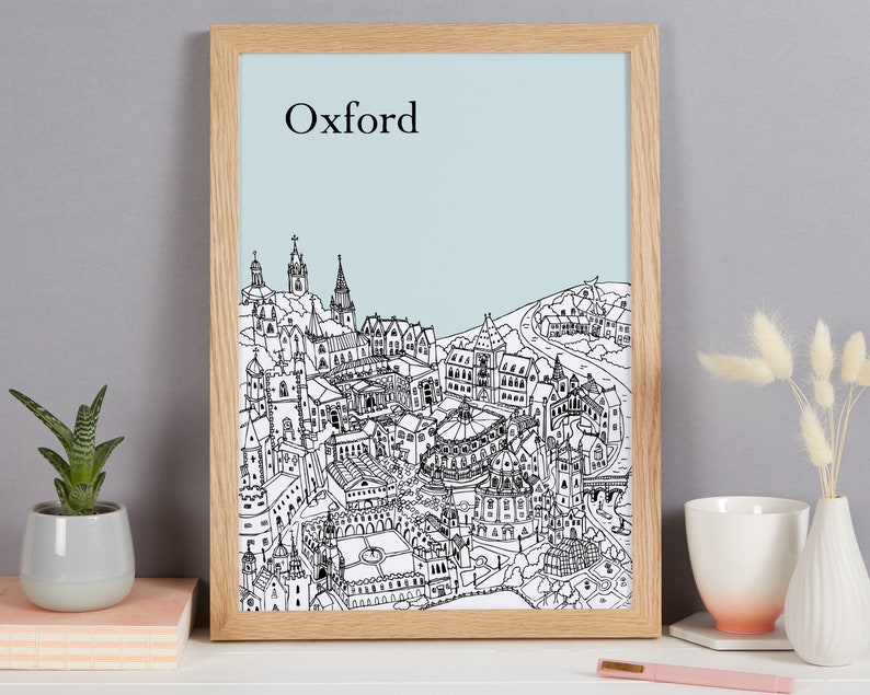 Personalised Oxford Print First Wedding Anniversary Gift Engagement Gift Oxford Picture Oxford Gift Unique Wedding Gift Wall Art image 8