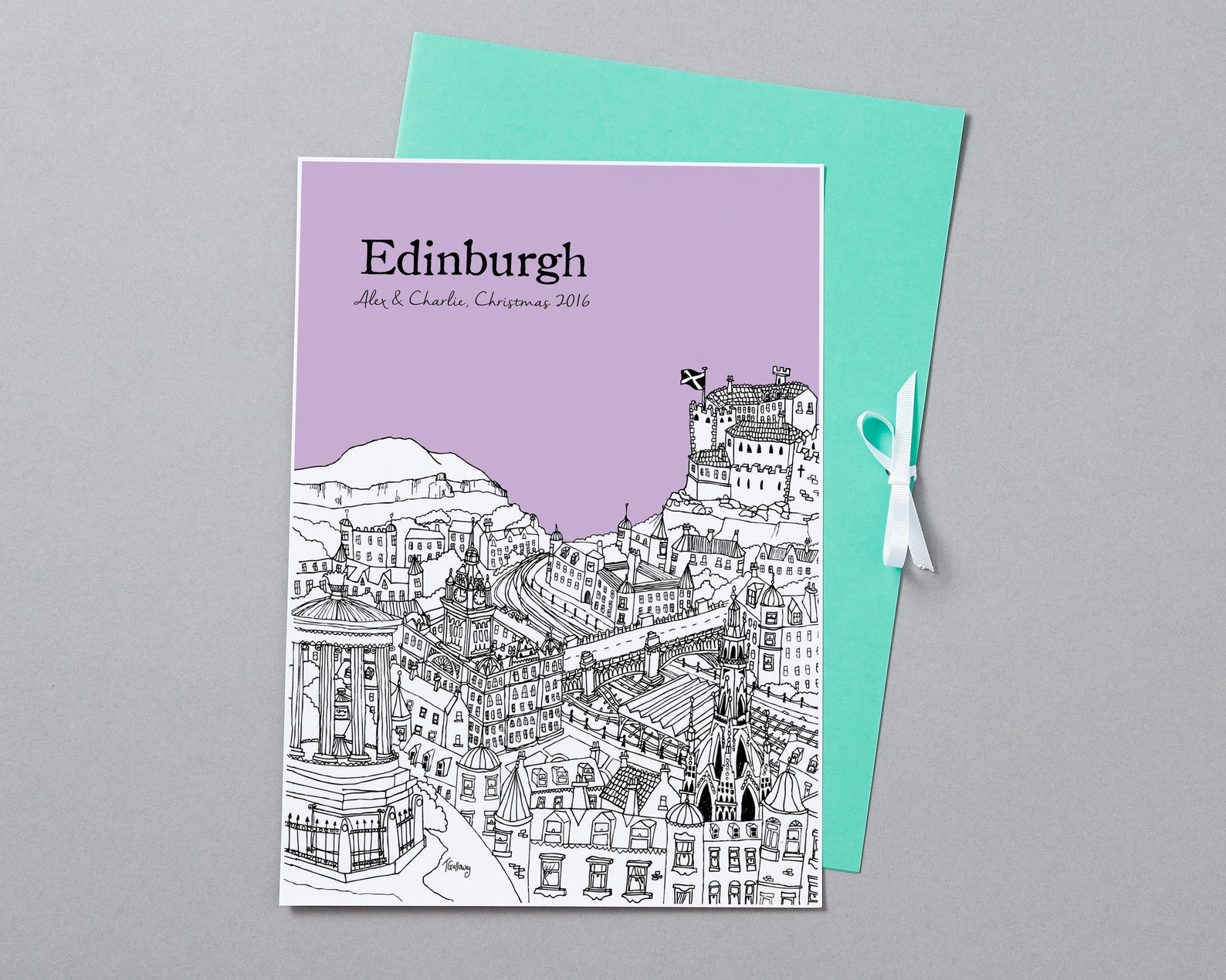 Personalised Edinburgh Print Unique Wedding Gift First Etsy