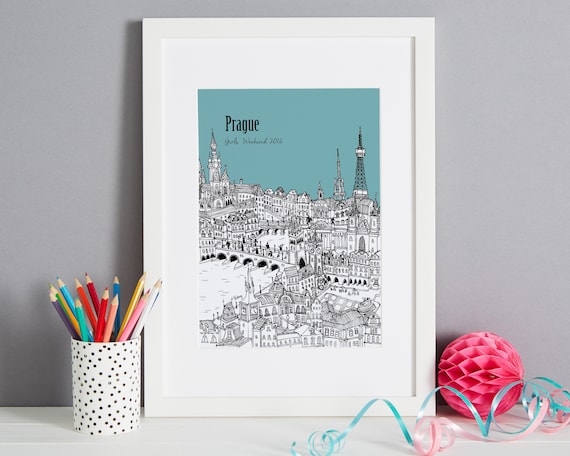Personalised Prague Print | Custom Wedding Gift | Engagement Present | First Anniversary Gift | Prague Gift | Prague Art | Framed Print