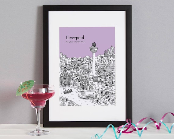 Personalised Liverpool Print | Custom Wedding Gift | Unique Anniversary Gift | Liverpool Picture |  Framed Print | Valentines Day Gift