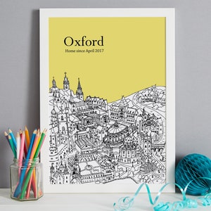 Personalised Oxford Print First Wedding Anniversary Gift Engagement Gift Oxford Picture Oxford Gift Unique Wedding Gift Wall Art image 5