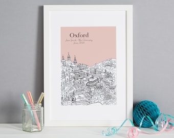 Personalised Oxford Graduation Gift | Oxford University Graduation Present | University of Oxford Graduation Gift | Oxford  Print