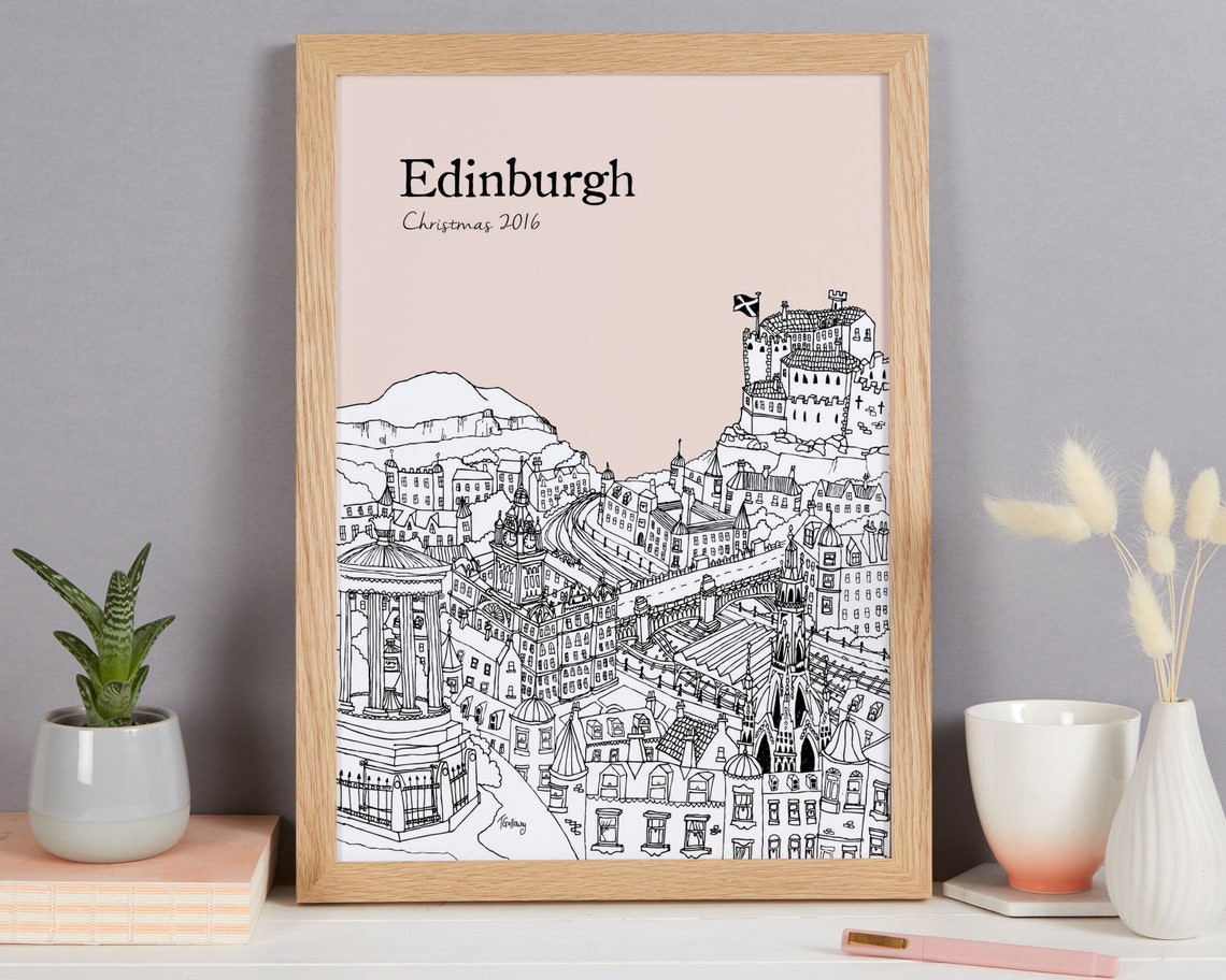 Personalised Edinburgh Print Unique Wedding Gift First Etsy