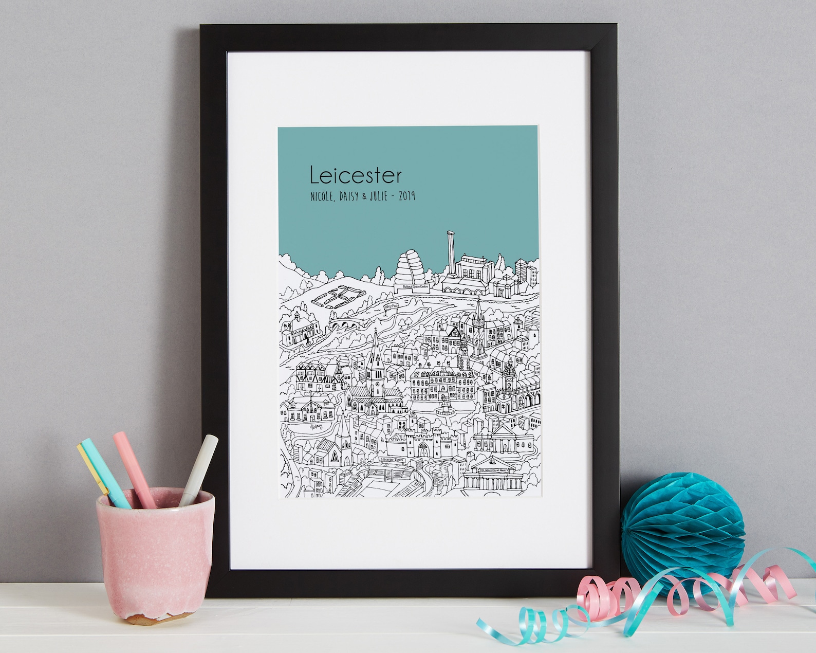 Personalised Leicester Print Leicester Art Unique Etsy