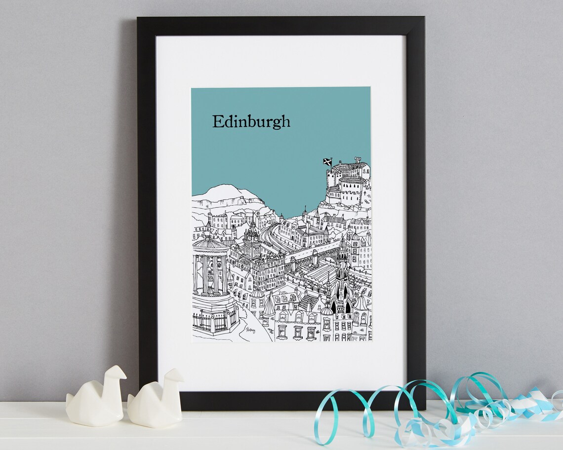 Personalised Edinburgh Print Unique Wedding Gift First Etsy