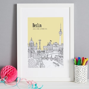 Personalised Berlin Print Unique Wedding Gift First Anniversary Gift Berlin Engagement Gift Berlin Art Berlin Picture image 1