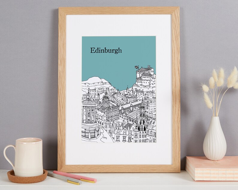 Personalised Edinburgh Print Unique Wedding Gift First Etsy