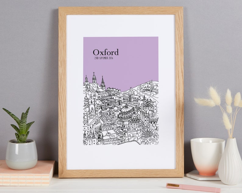 Personalised Oxford Print First Wedding Anniversary Gift Engagement Gift Oxford Picture Oxford Gift Unique Wedding Gift Wall Art image 9