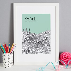 Personalised Oxford Print First Wedding Anniversary Gift Engagement Gift Oxford Picture Oxford Gift Unique Wedding Gift Wall Art image 7