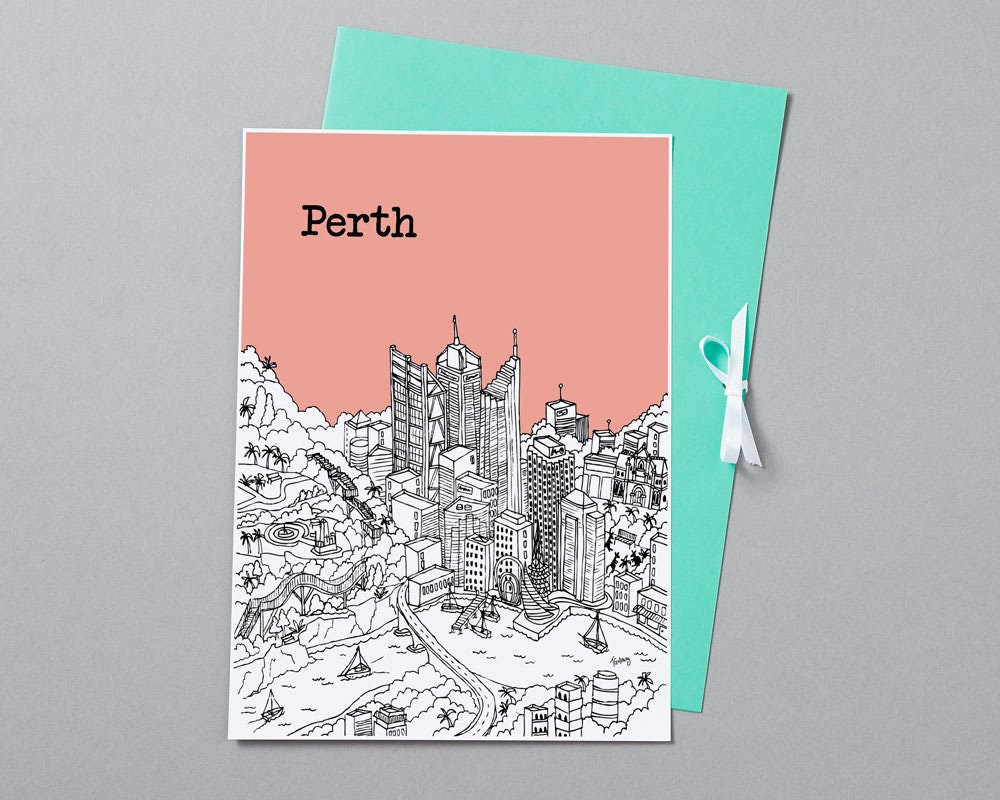 Personalised Perth Print Unique Wedding Gift First | Etsy