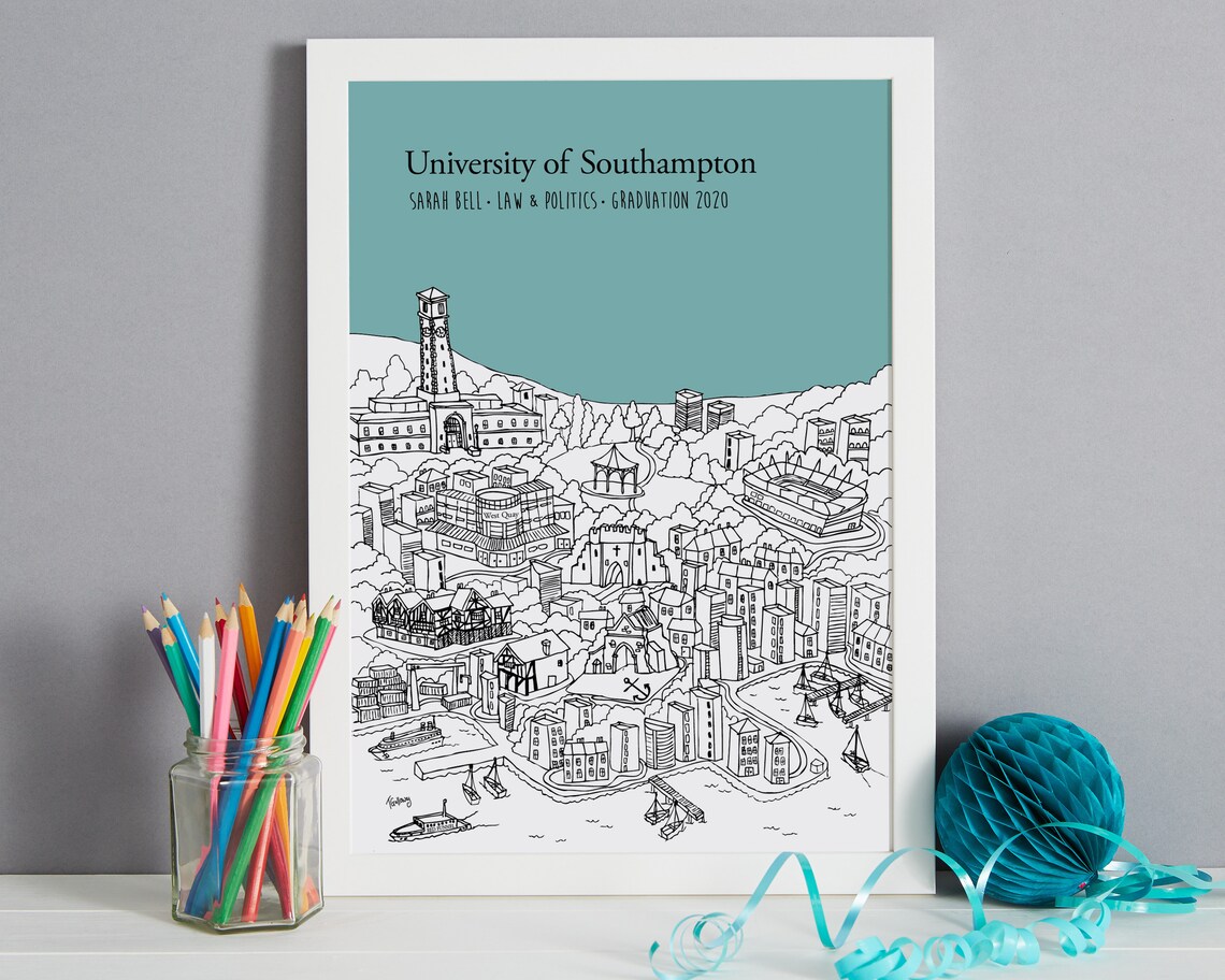 Personalised Southampton Graduation Gift Southampton Etsy