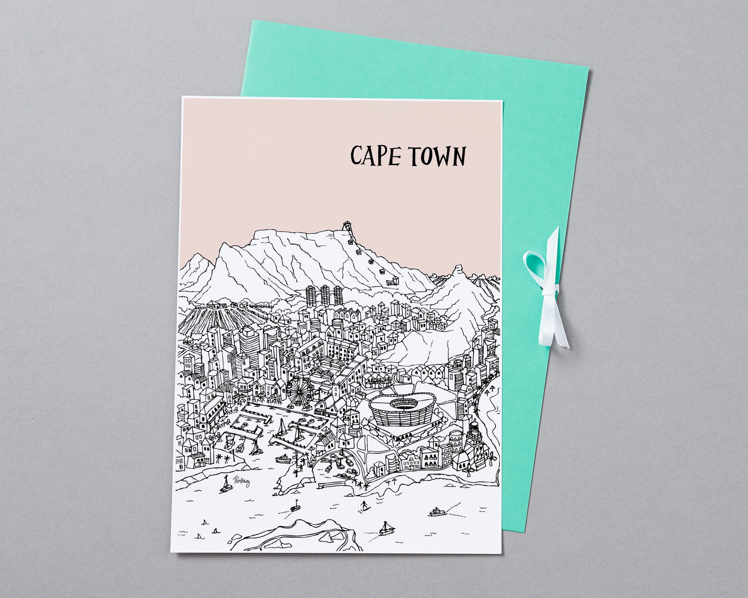 Personalised Cape Town Print City Illustration Unique Etsy