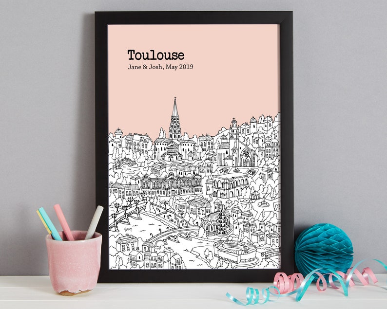 Personalised Toulouse Print Unique Wedding Gift Toulouse Etsy