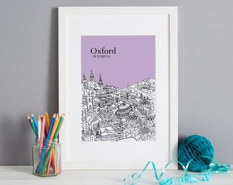 Personalised Oxford Print | First Wedding Anniversary Gift | Engagement Gift | Oxford Picture | Oxford Gift | Unique Wedding Gift | Wall Art