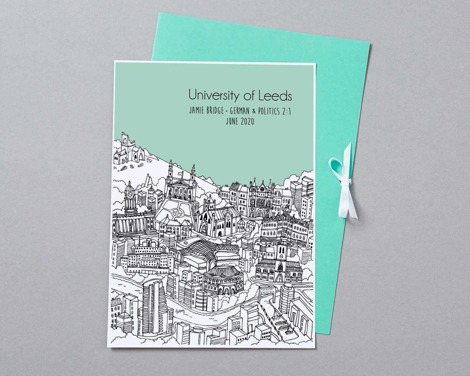 Personalised Leeds Graduation Gift Print Leeds Uni Etsy UK