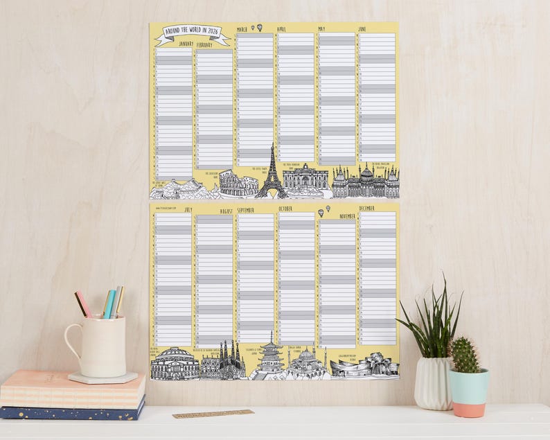 2026 Whole Year Wall Planner | 2026 Wall Chart | 2026 Calendar | Unique Christmas Gift | Year Planner | 2026 Year Planner | 2026 Schedule image 1