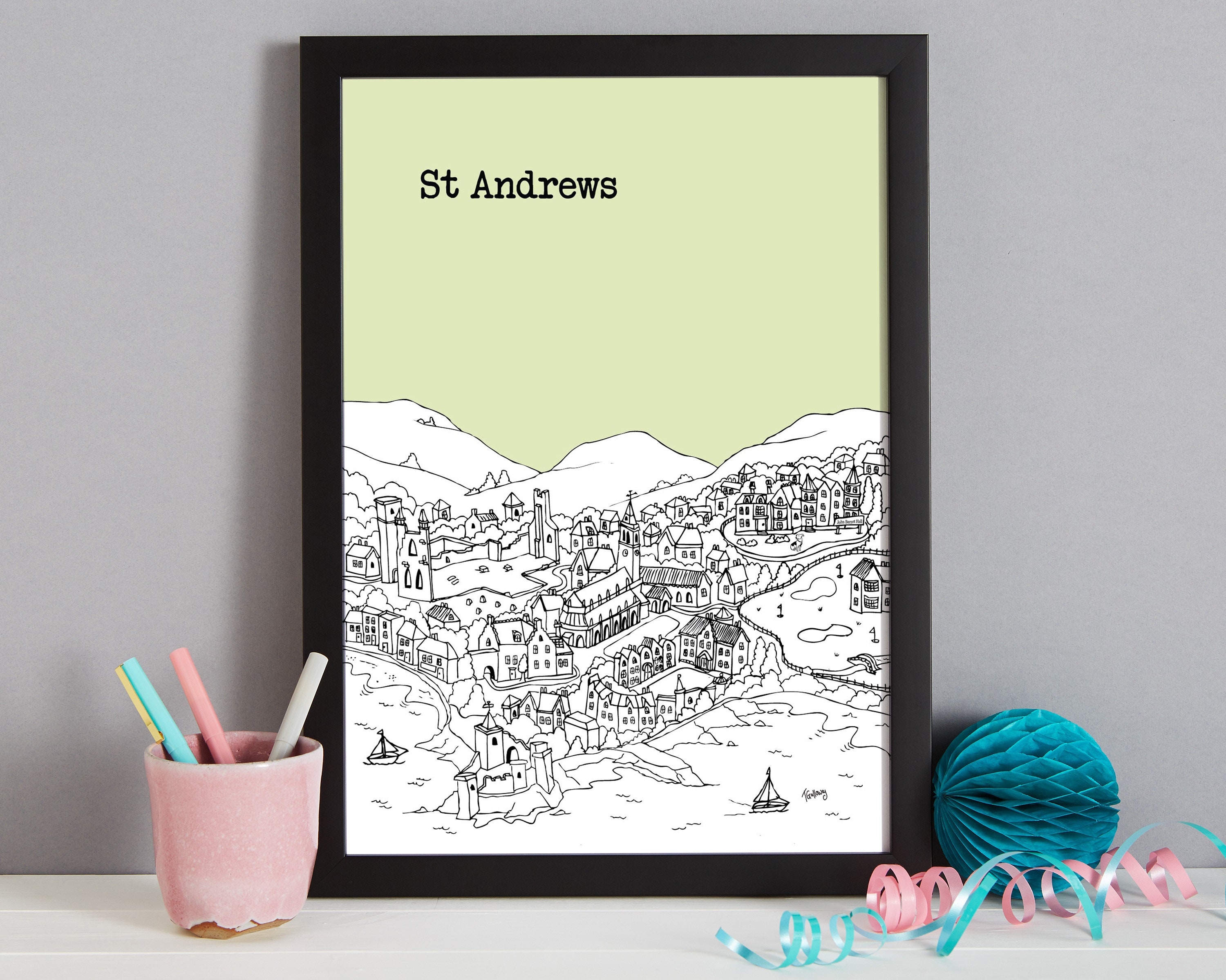Personalised St Andrews Print St Andrews Gift First Etsy UK