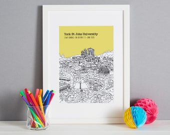 Personalised York Graduation Gift | York University Graduation Present | University of York Graduation Gift | York Gift Print