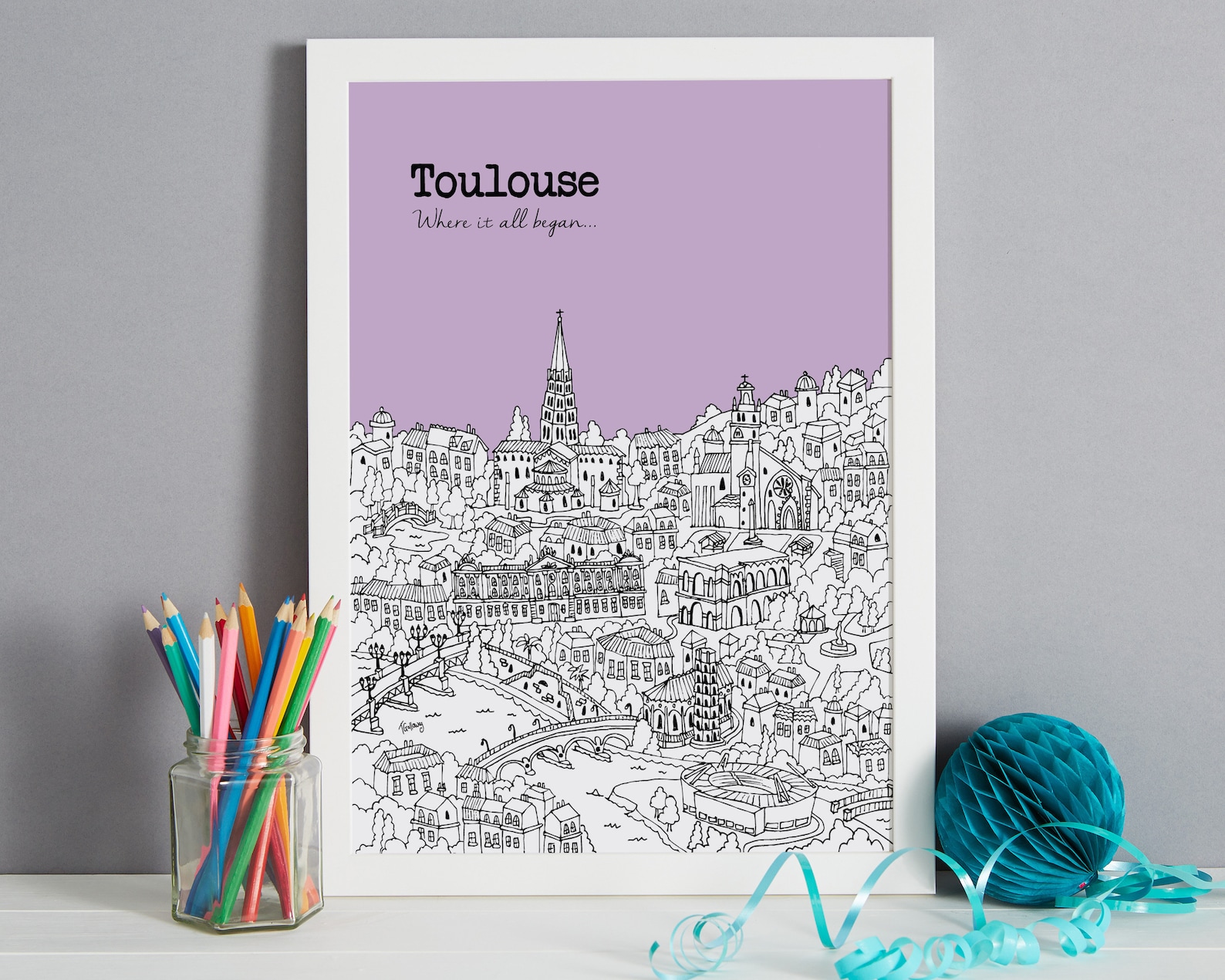 Personalised Toulouse Print Unique Wedding Gift Toulouse Etsy