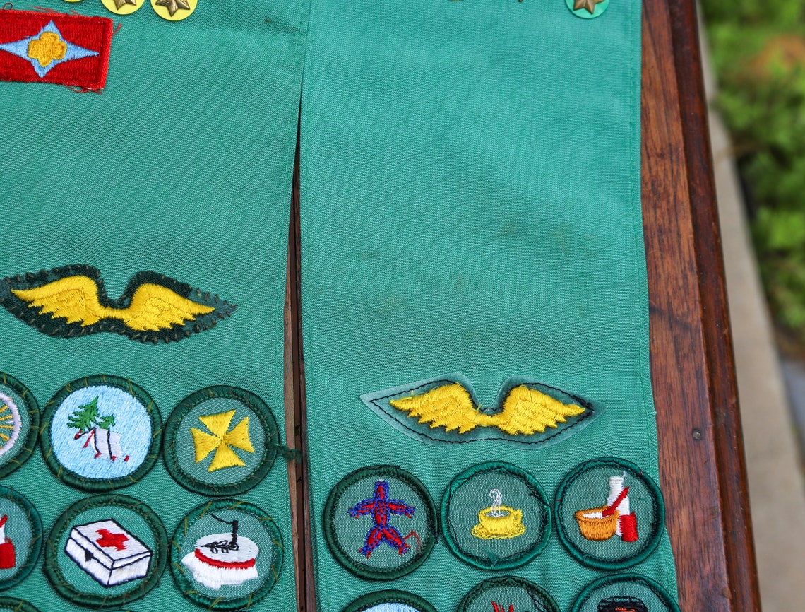 Vintage 1970s Girl Scout Sashes and Patches Lot Two Sashes Etsy