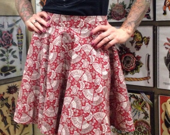 Skater Skirt in Fan Print- Size Small
