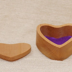 Ring Box Heart Box Trinket Box In Maple image 2