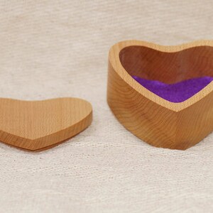 Ring Box Heart Box Trinket Box In Maple image 3